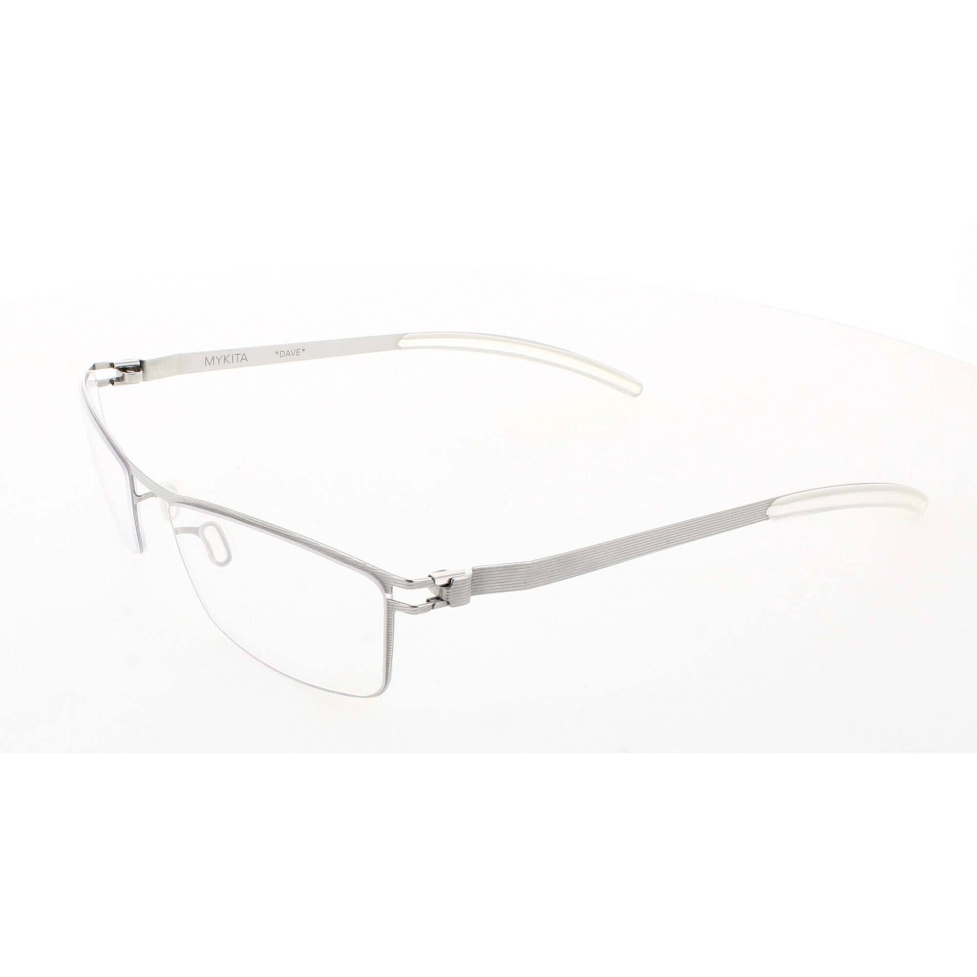 Mykita Unisex Eyeglasses - Silver Rectangular Metal Frame | NO1-DAVE-SILVERLINE 007