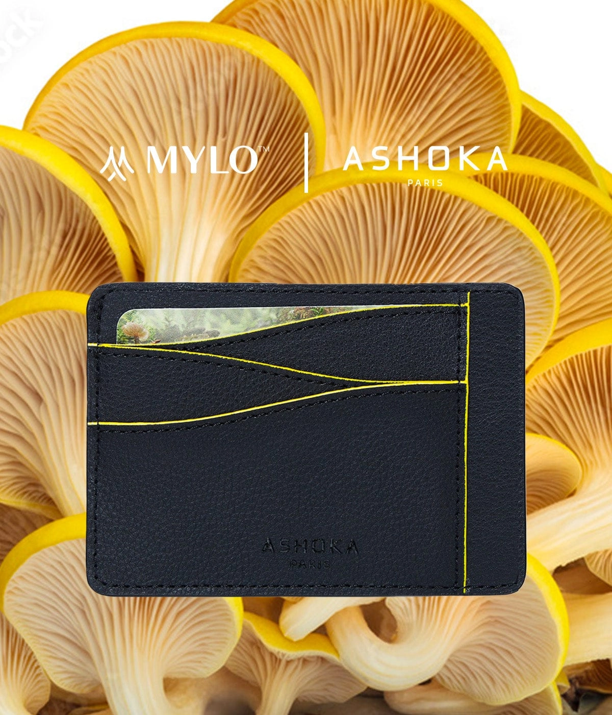Mylo™️ Vegan Mushroom Leather Large Card Holder | Yellow