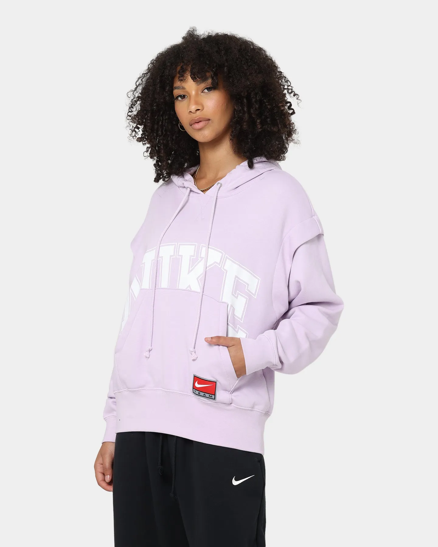 Nike Women's Sportswear Team Nike Fleece Hoodie Doll/White