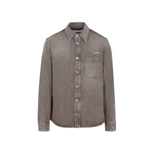 Off-White Buttoned Long-Sleeved Denim Shirt