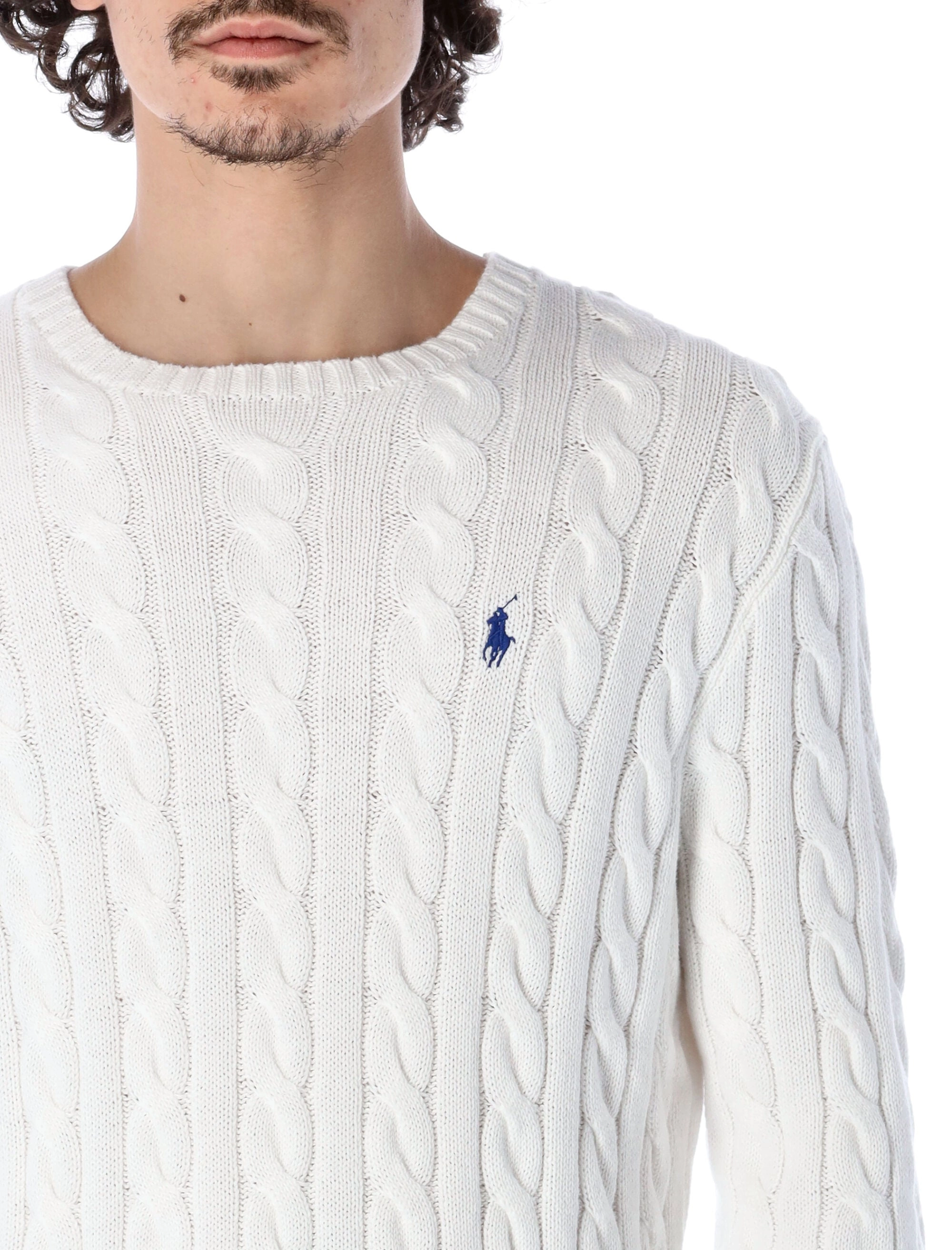 Polo Ralph Lauren Logo Embroidered Cable-Knit Jumper