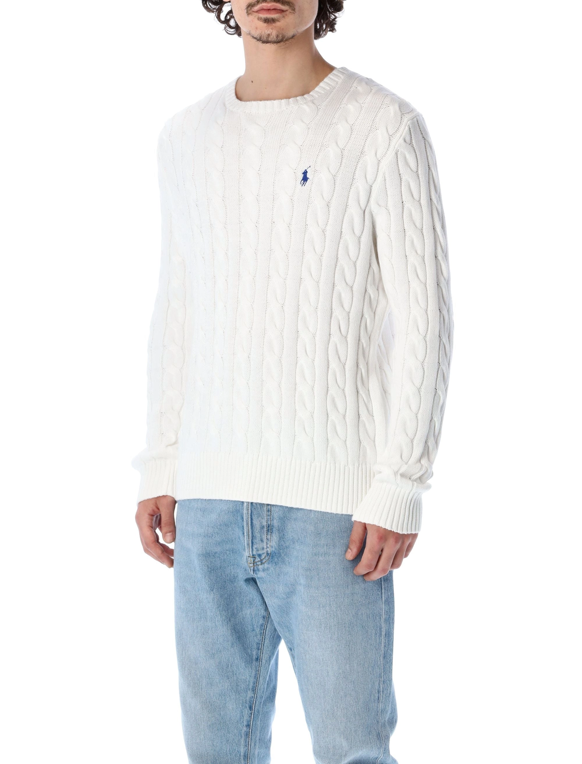 Polo Ralph Lauren Logo Embroidered Cable-Knit Jumper