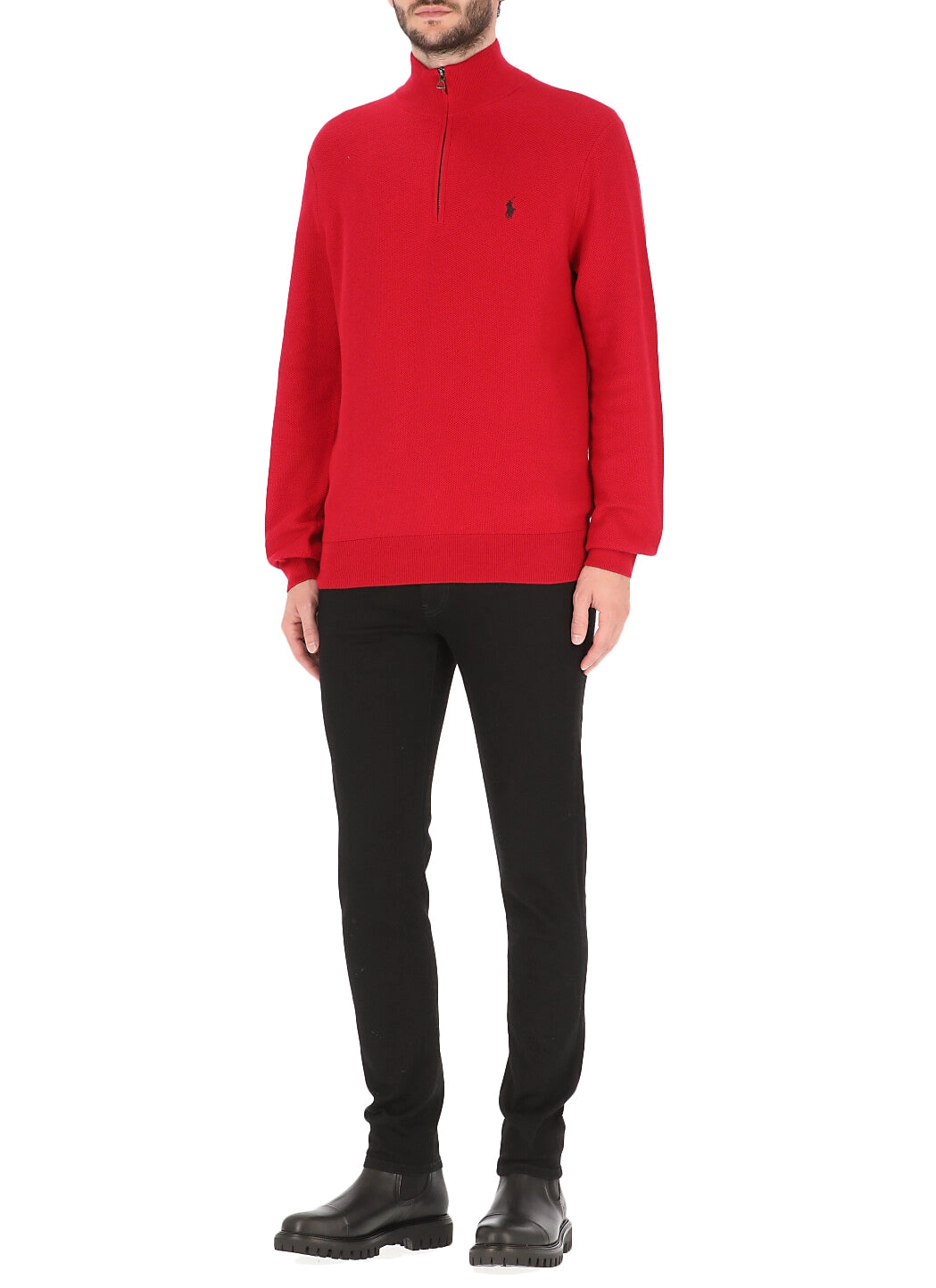 Polo Ralph Lauren Logo Embroidered Half-Zip Knit Jumper
