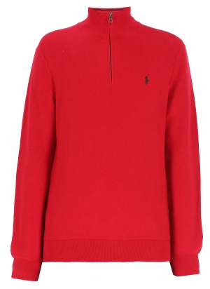 Polo Ralph Lauren Logo Embroidered Half-Zip Knit Jumper