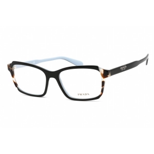 Prada Women's Eyeglasses - Top Black/Azure/Spotted Brown Plastic | 0PR 01VV KHR1O1