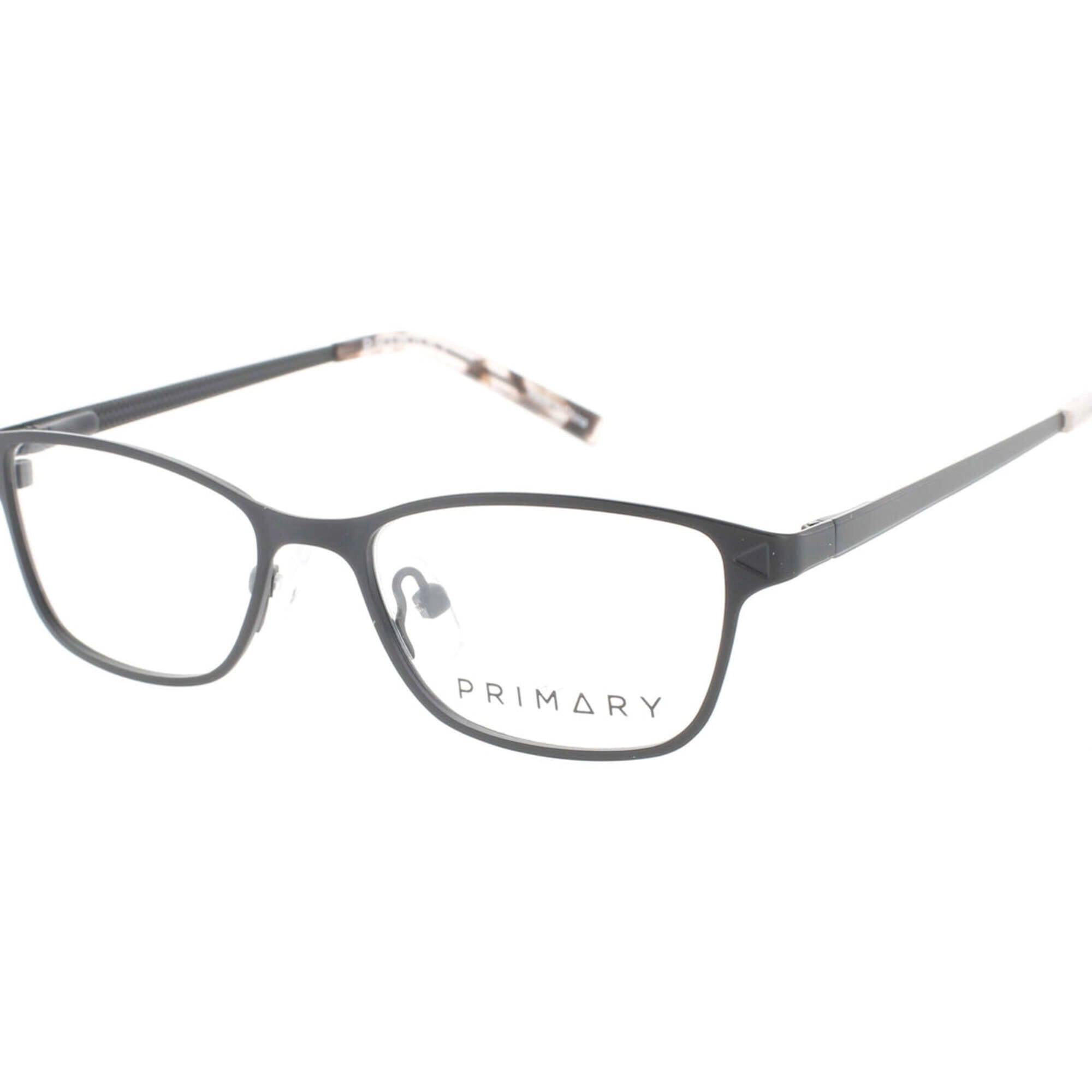 Primary Kid's Eyeglasses - Demo Lens Metal Rectangular Full Rim Frame | Pk132 Black