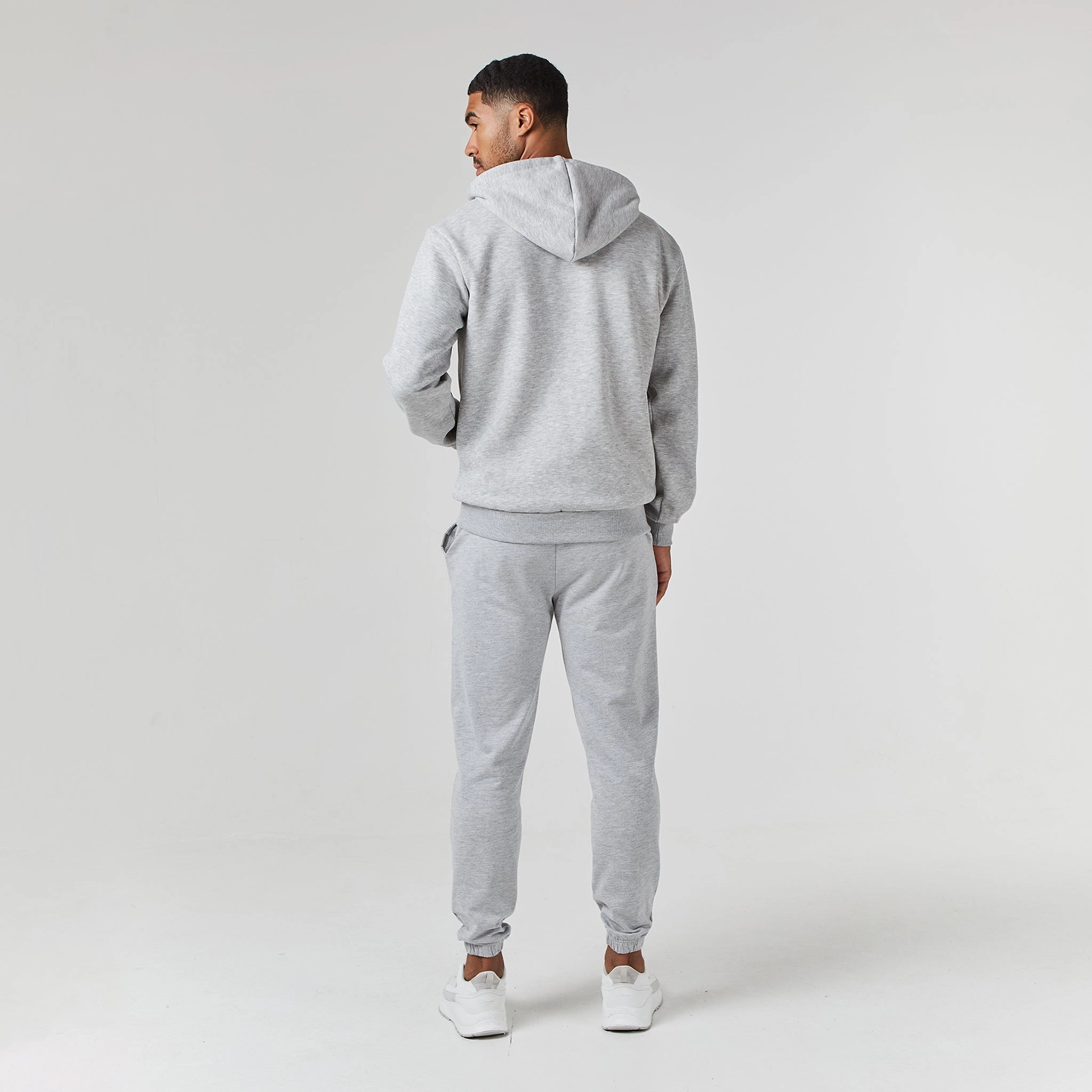 Relaxed Fit Full Zip Tracksuit | Grey Marl