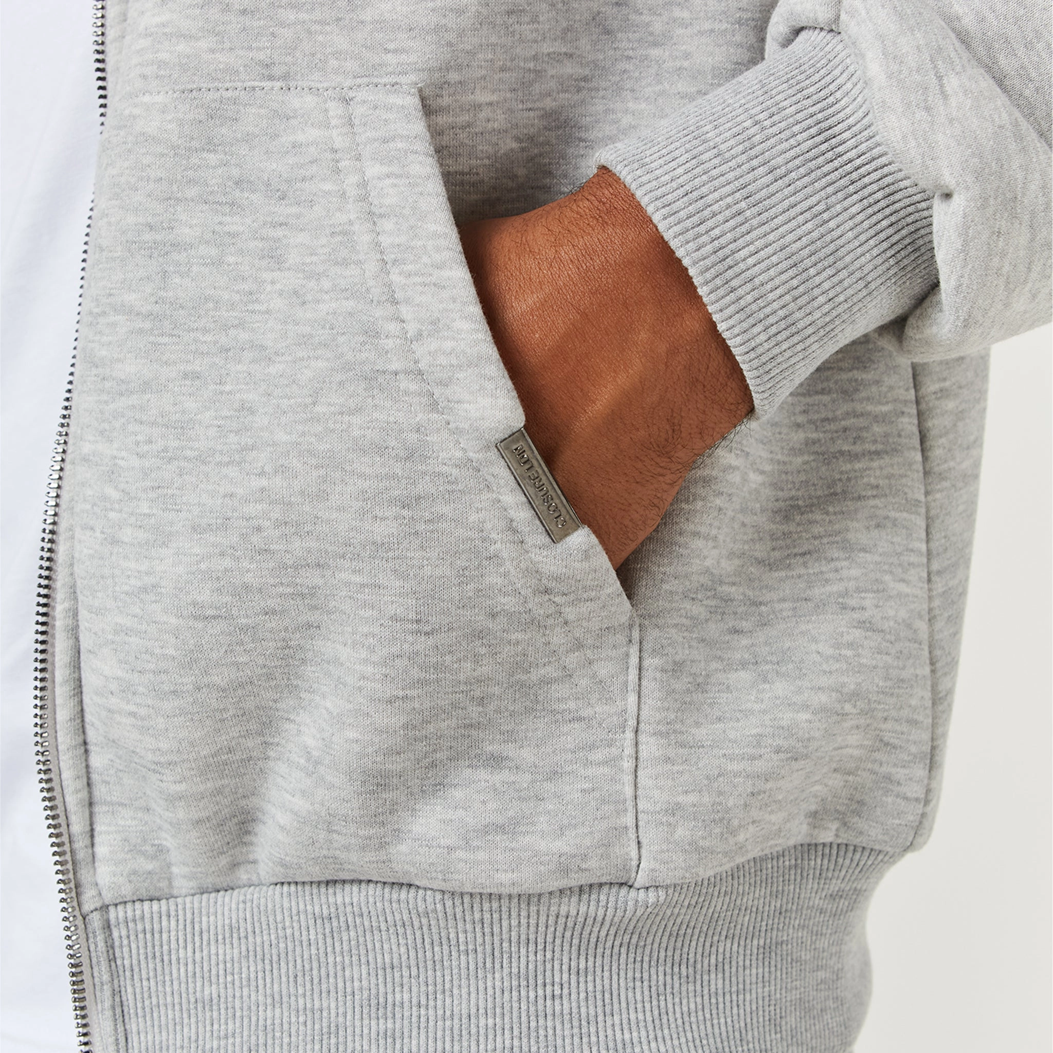 Relaxed Fit Full Zip Tracksuit | Grey Marl
