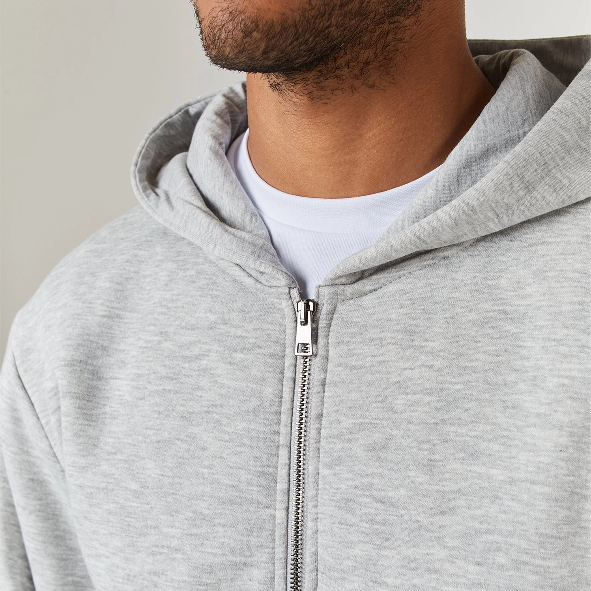 Relaxed Fit Full Zip Tracksuit | Grey Marl