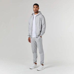 Relaxed Fit Full Zip Tracksuit | Grey Marl