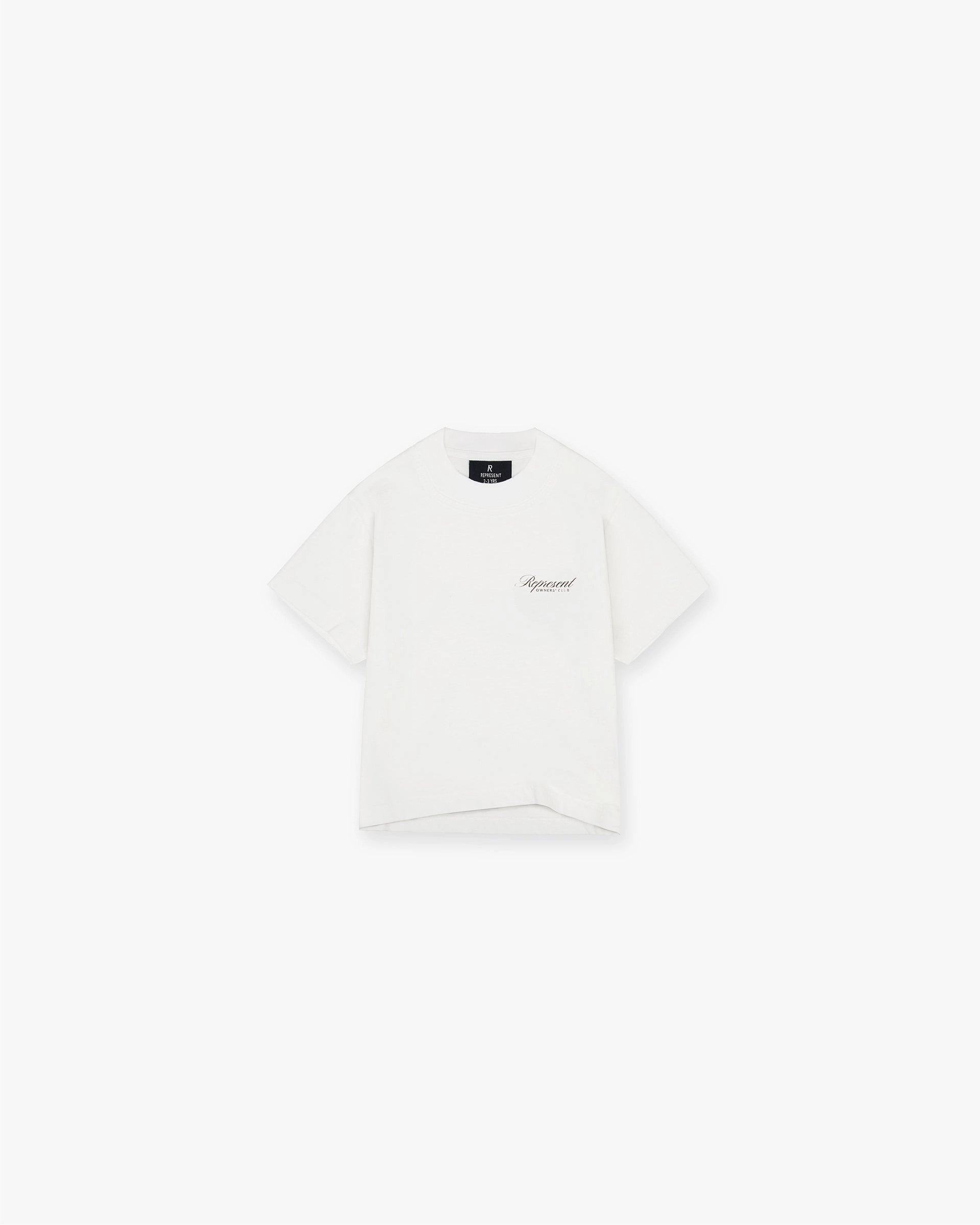 Represent Mini Owners Club Script T-Shirt - Flat White