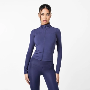 Second Skin Active Zip Through Top I Midnight Blue