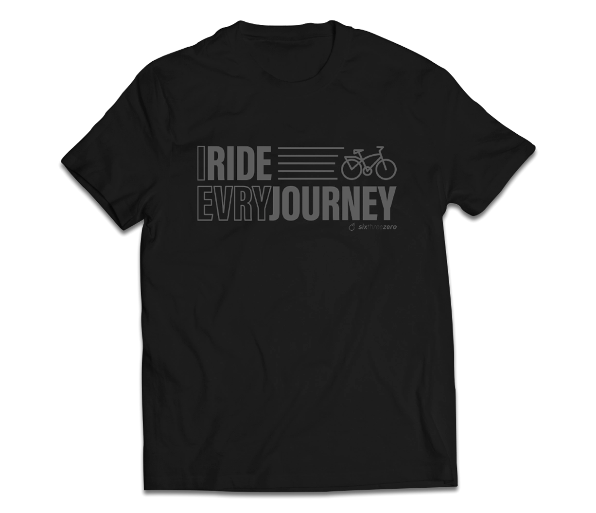 sixthreezero EVRYjourney Premium Short Sleeve Crew Black Beauty 100% Cotton Unisex Shirt