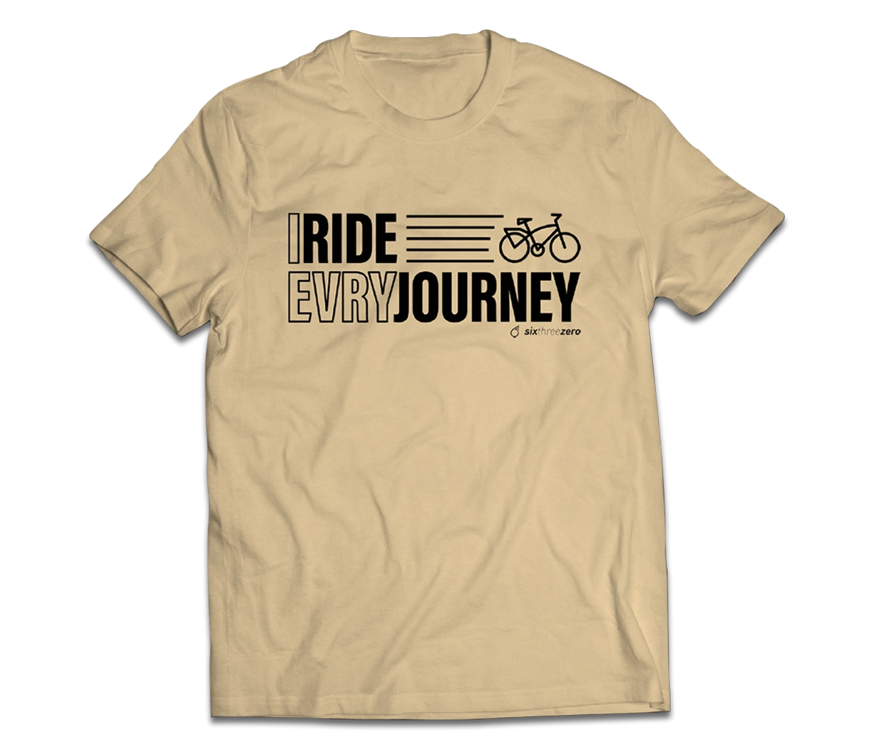 sixthreezero EVRYjourney Premium Short Sleeve Crew Papyrus Black 100% Cotton Unisex Shirt