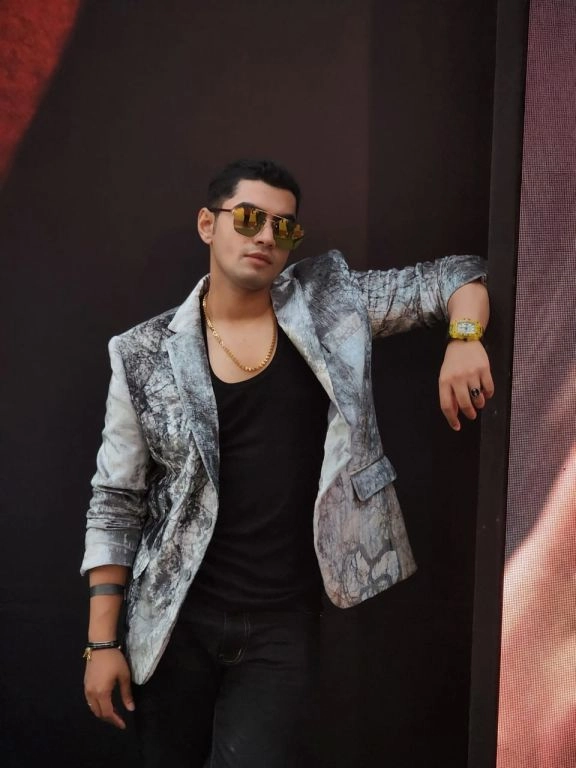 Sobo Guys in our Forest Printed Velvet Blazer from Matrix Collection