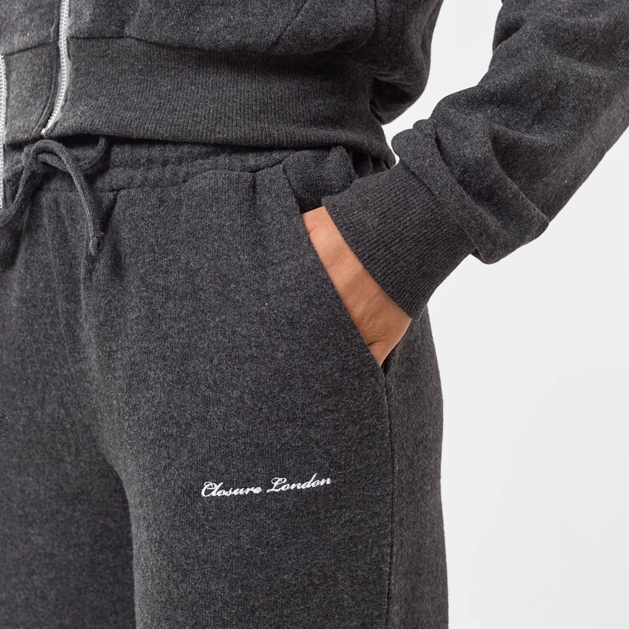 Soft Knit Wide Leg Pant I Charcoal