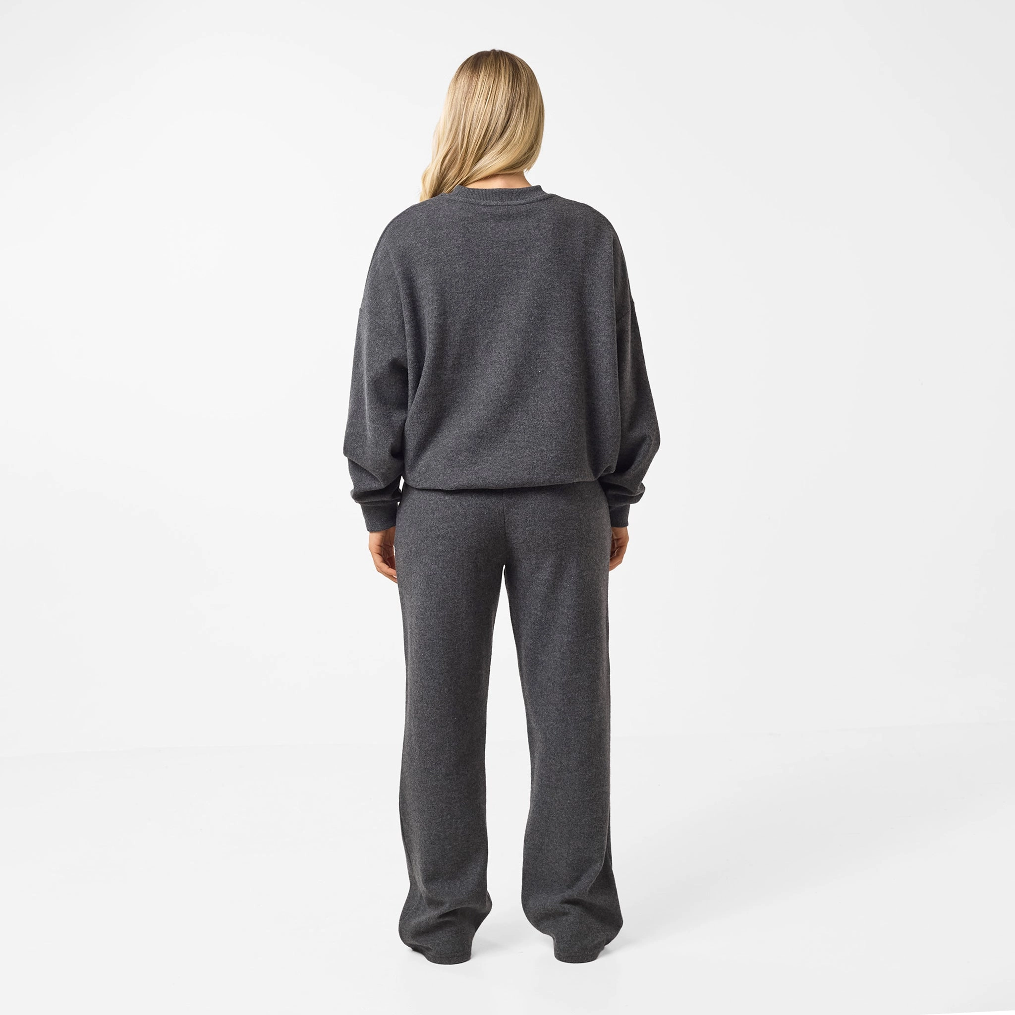 Soft Knit Wide Leg Pant I Charcoal