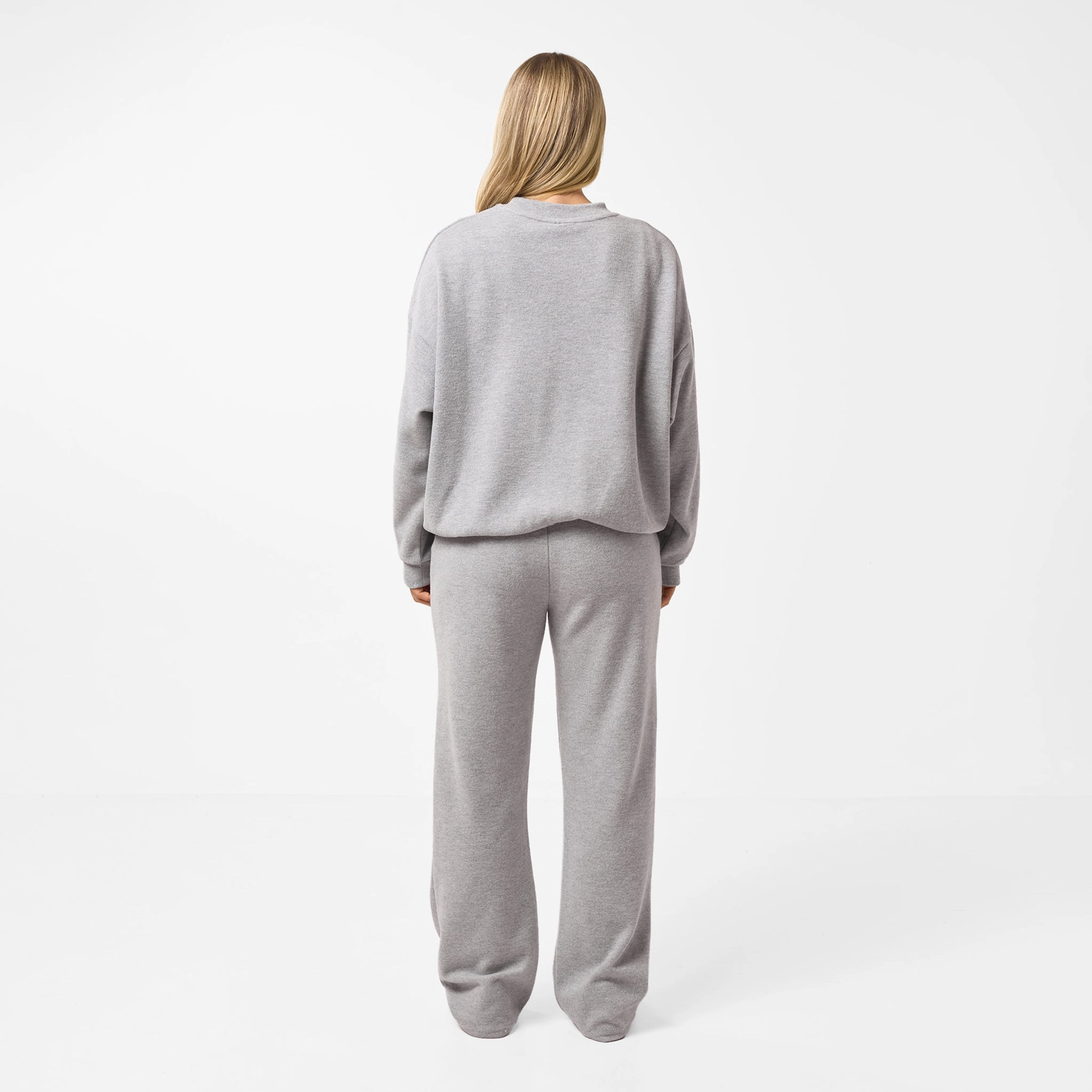 Soft Knit Wide Leg Pant I Grey Marl