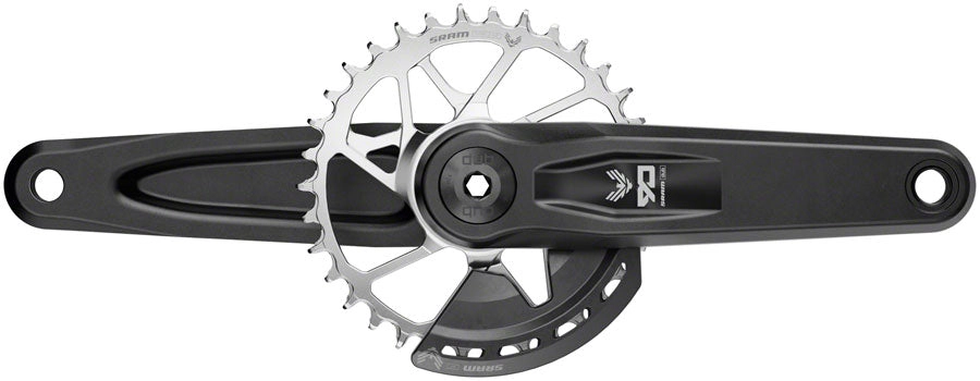 SRAM Eagle 90 T-Type Wide Crankset - 165mm 12-Speed 32t Chainring Direct Mount 2-Guards DUB Spindle Interface BLK/Silver