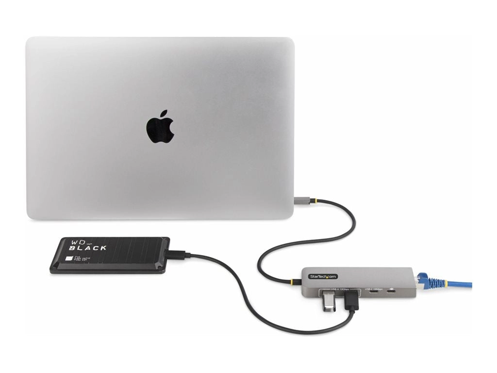 StarTech.com 3-Port USB-C Hub with 2.5 Gigabit Ethernet and 100W Power Delivery Passthrough Laptop Charging, USB-C to 2x USB-A/1x 10G2A1C25EPD-USB-HUB