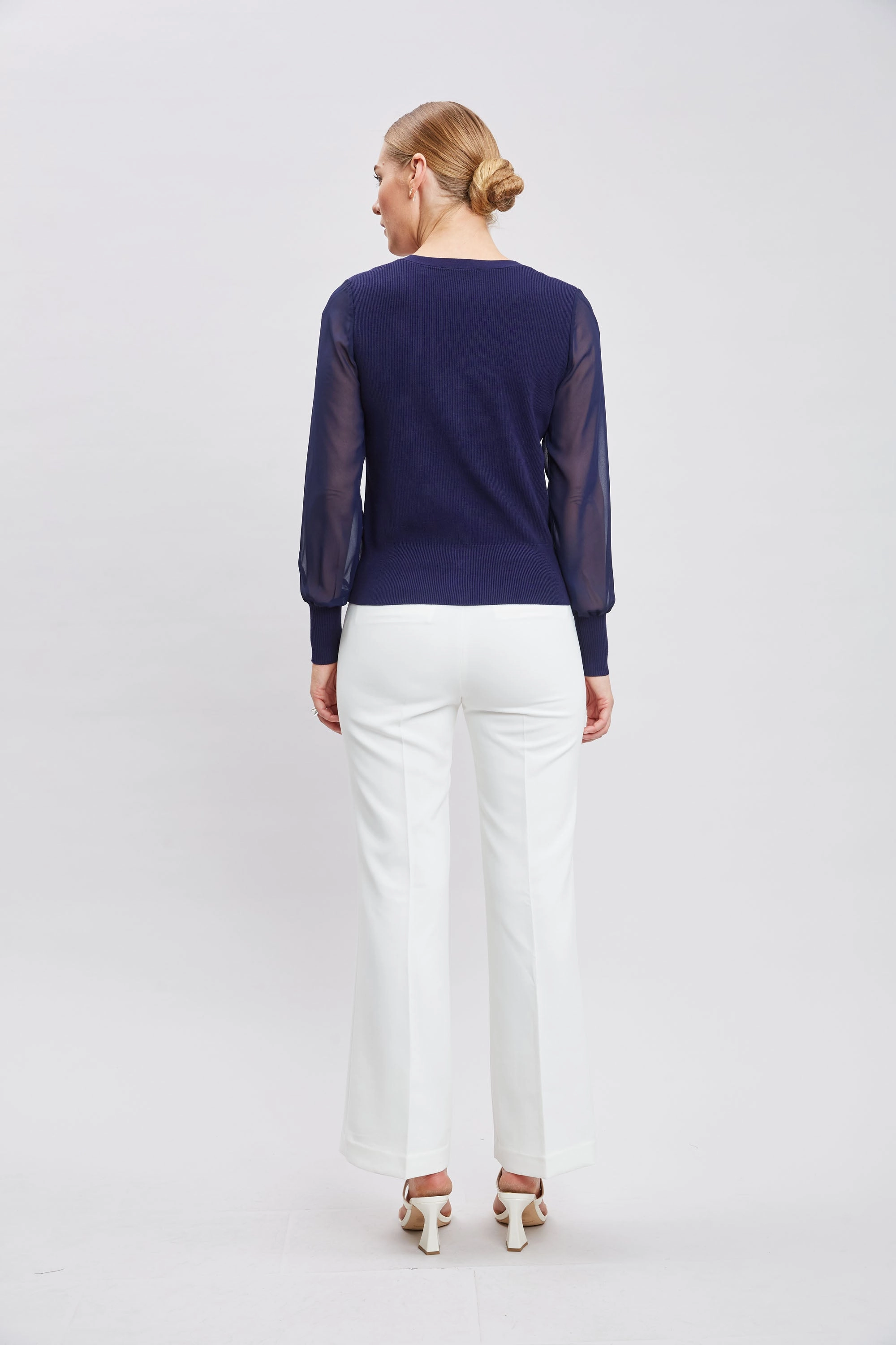 T-Tahari Chiffon Sleeve Cardigan