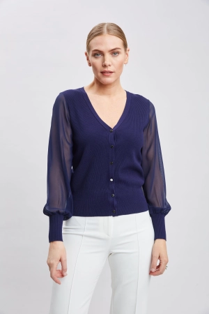T-Tahari Chiffon Sleeve Cardigan