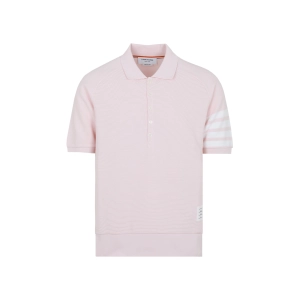 Thom Browne Logo Patch Knitted Polo Shirt