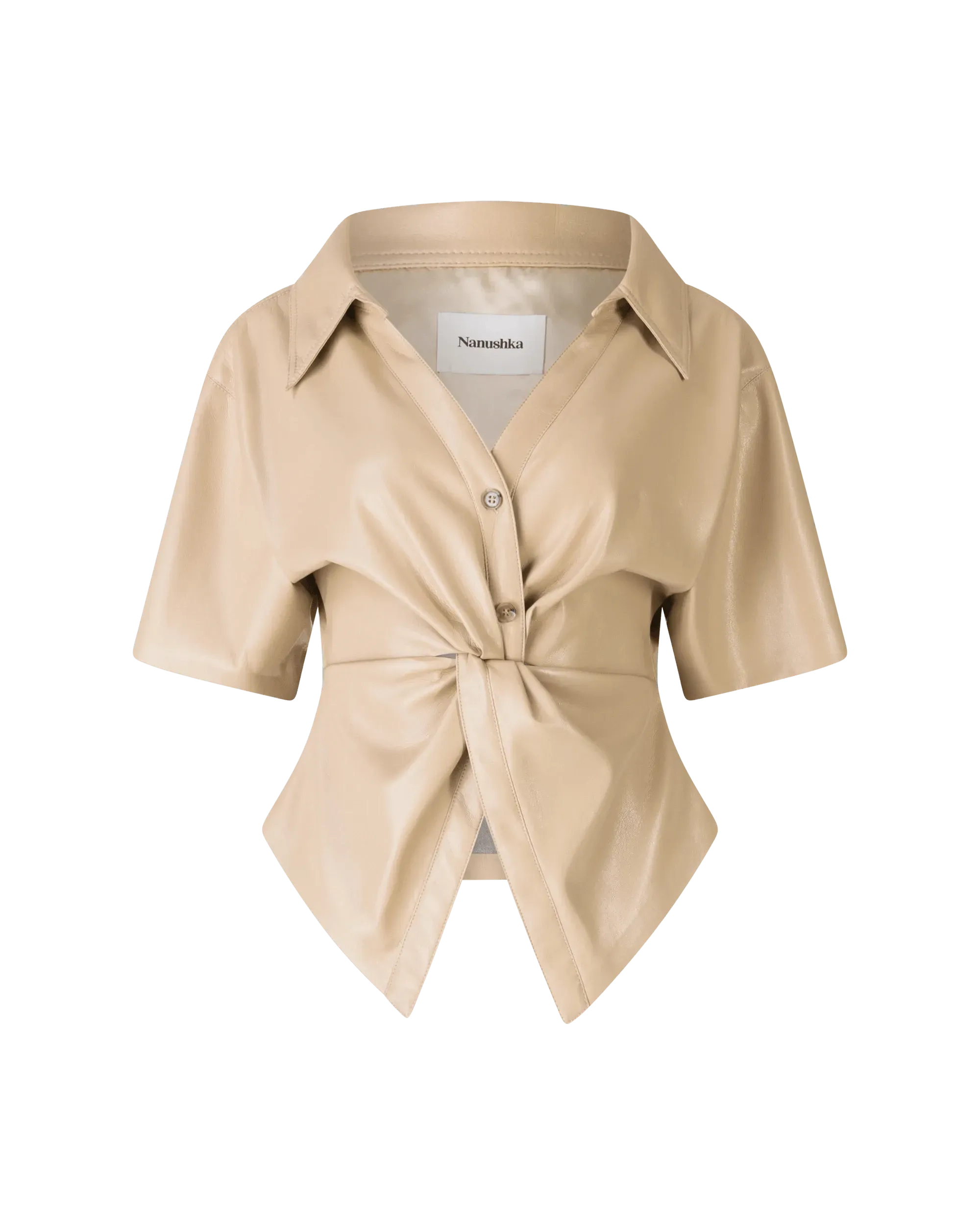 Thora Vegan Leather Twist Top