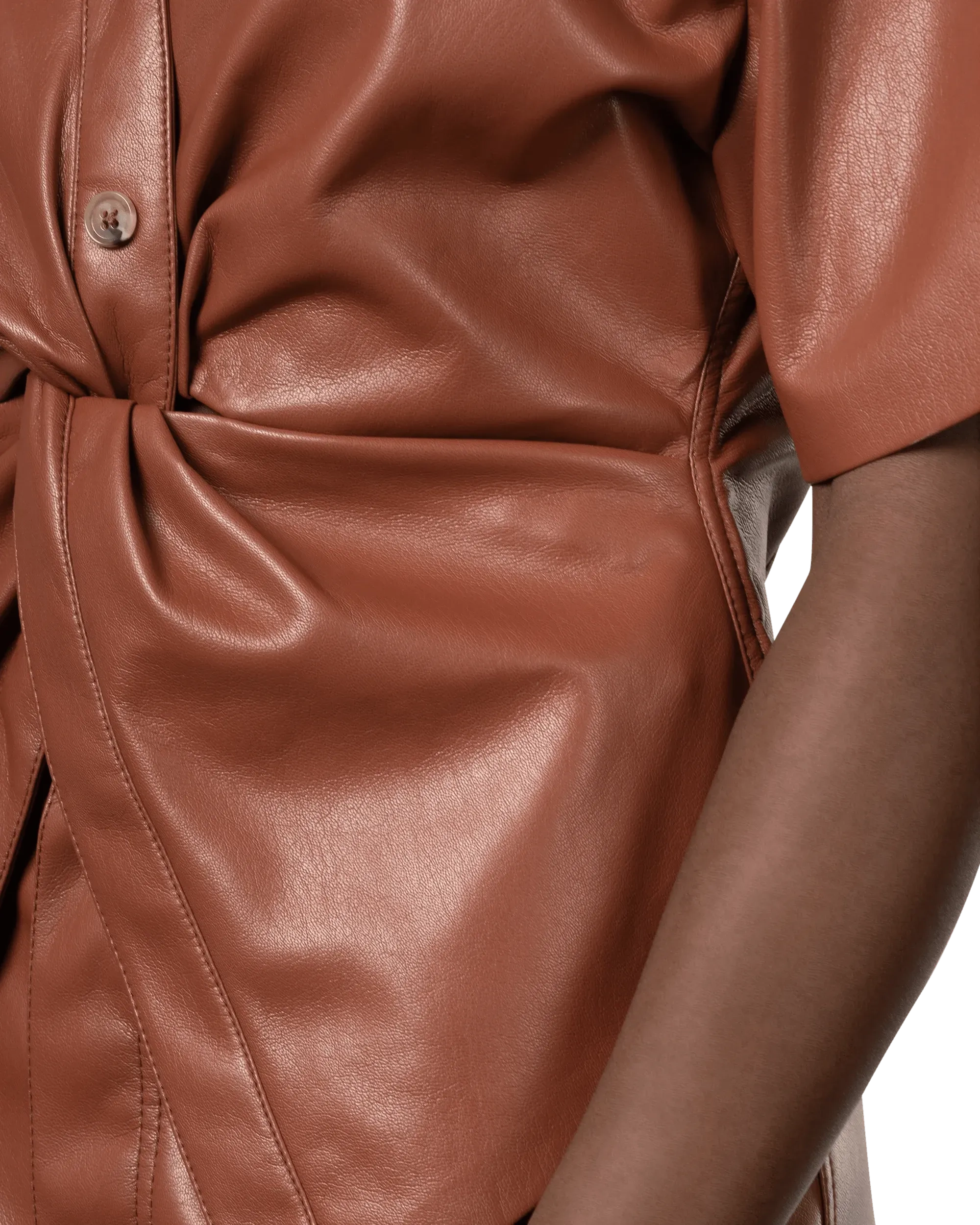 Thora Vegan Leather Twist Top