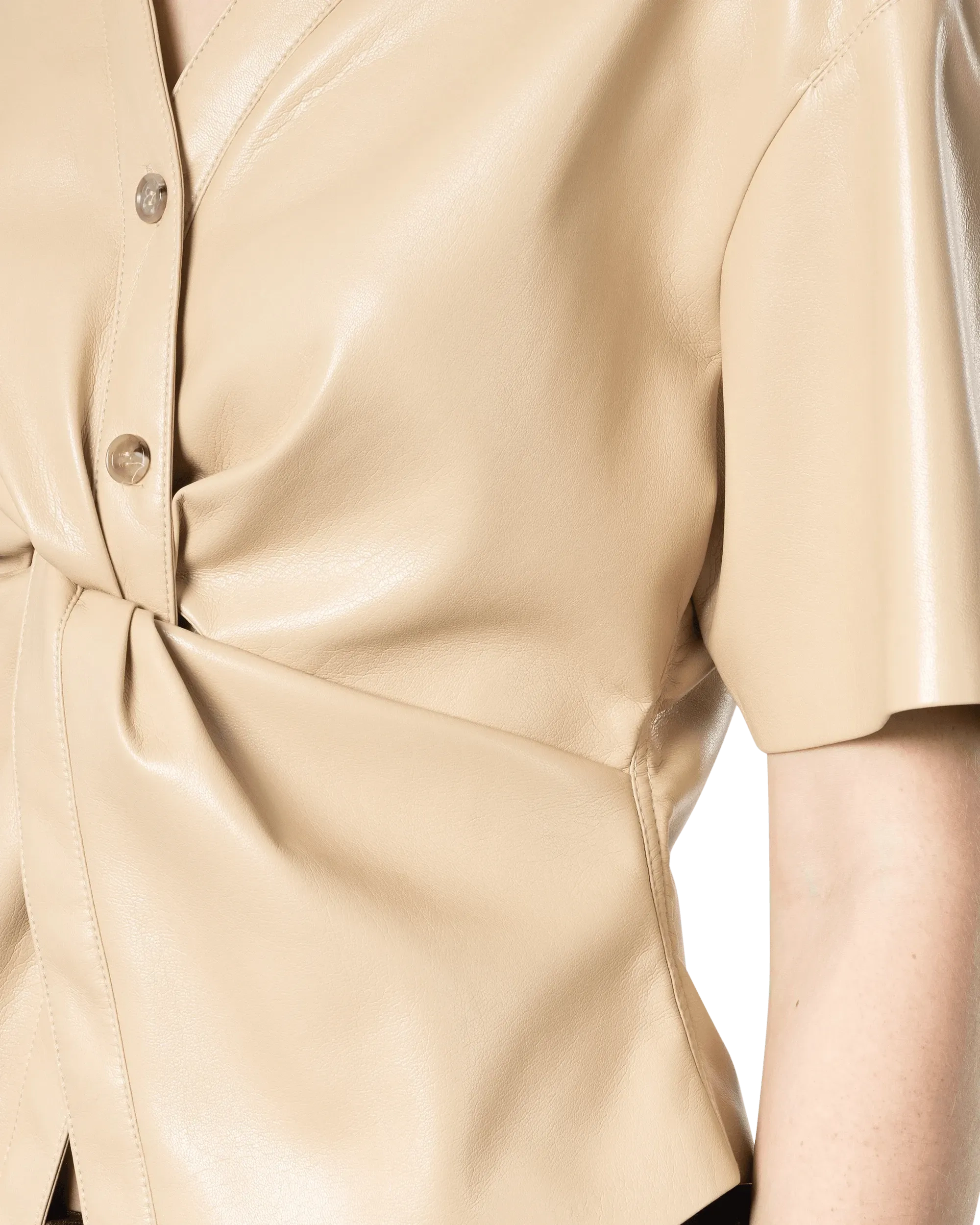 Thora Vegan Leather Twist Top