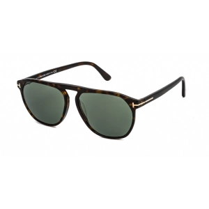 Tom Ford Women's Sunglasses - Dark Havana Plastic Pilot Frame Green Lens | FT0835 52N