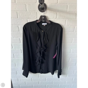 Top Long Sleeve By Calvin Klein In Black, Size: L
