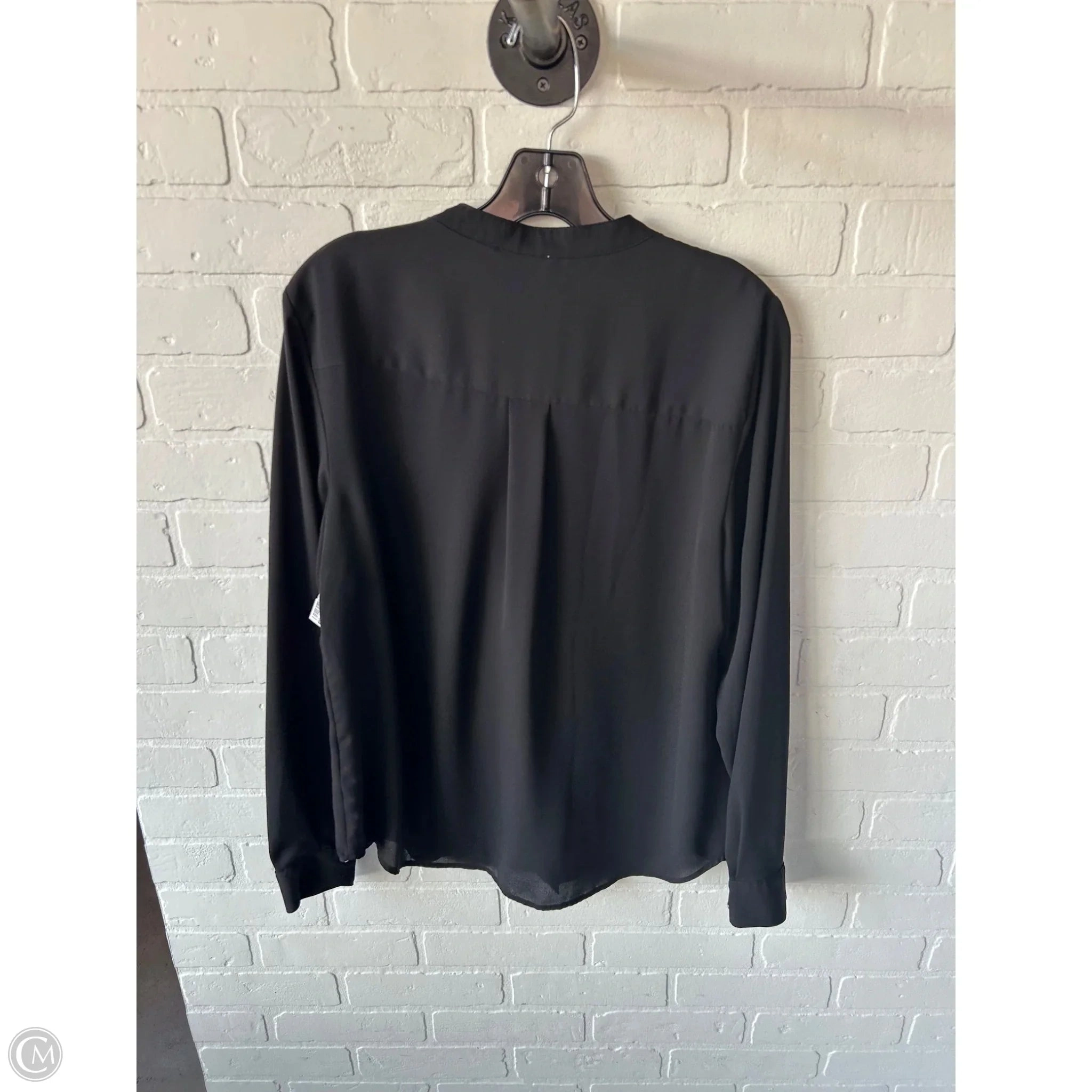 Top Long Sleeve By Calvin Klein In Black, Size: L
