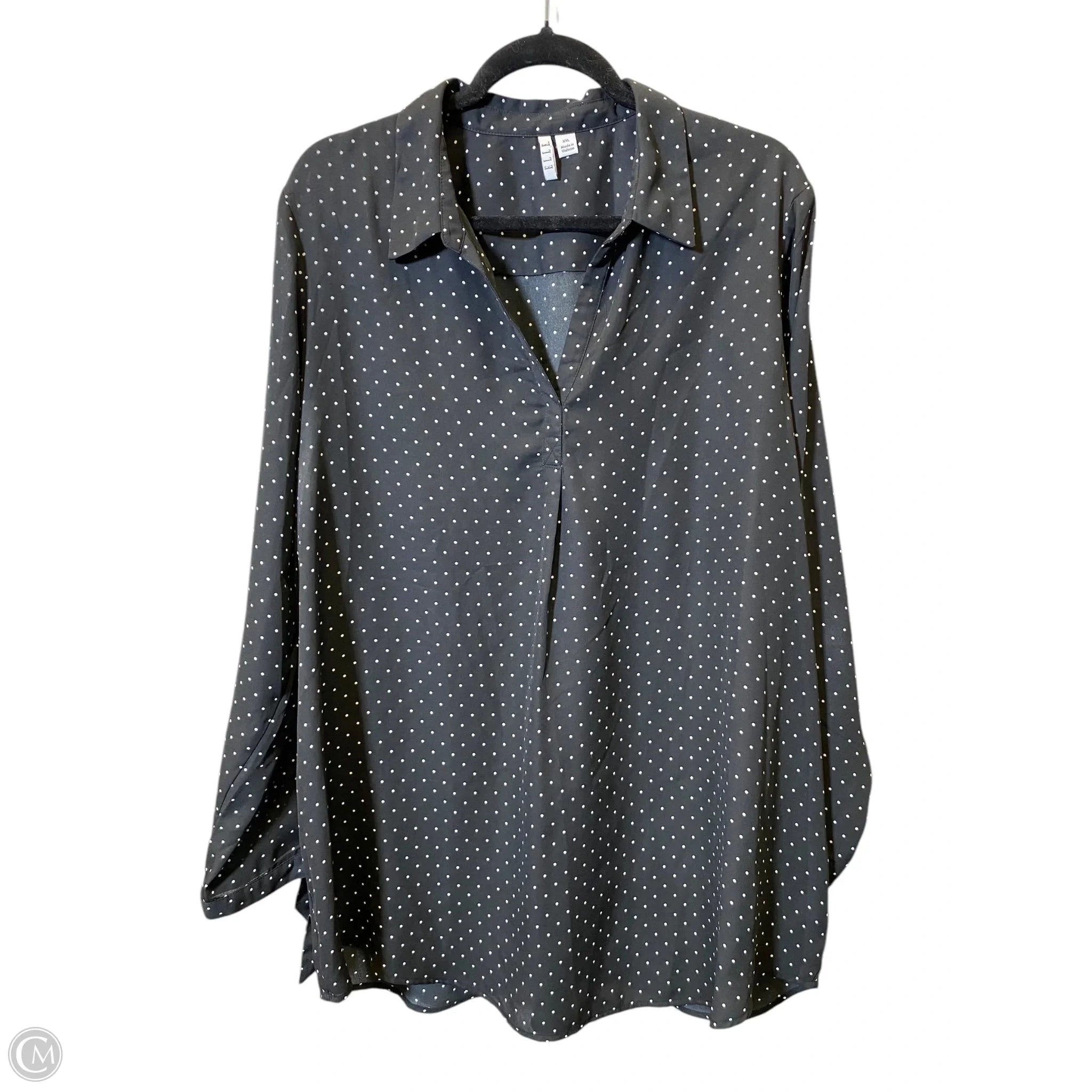 Top Long Sleeve By Elle In Black & White, Size: Xxl