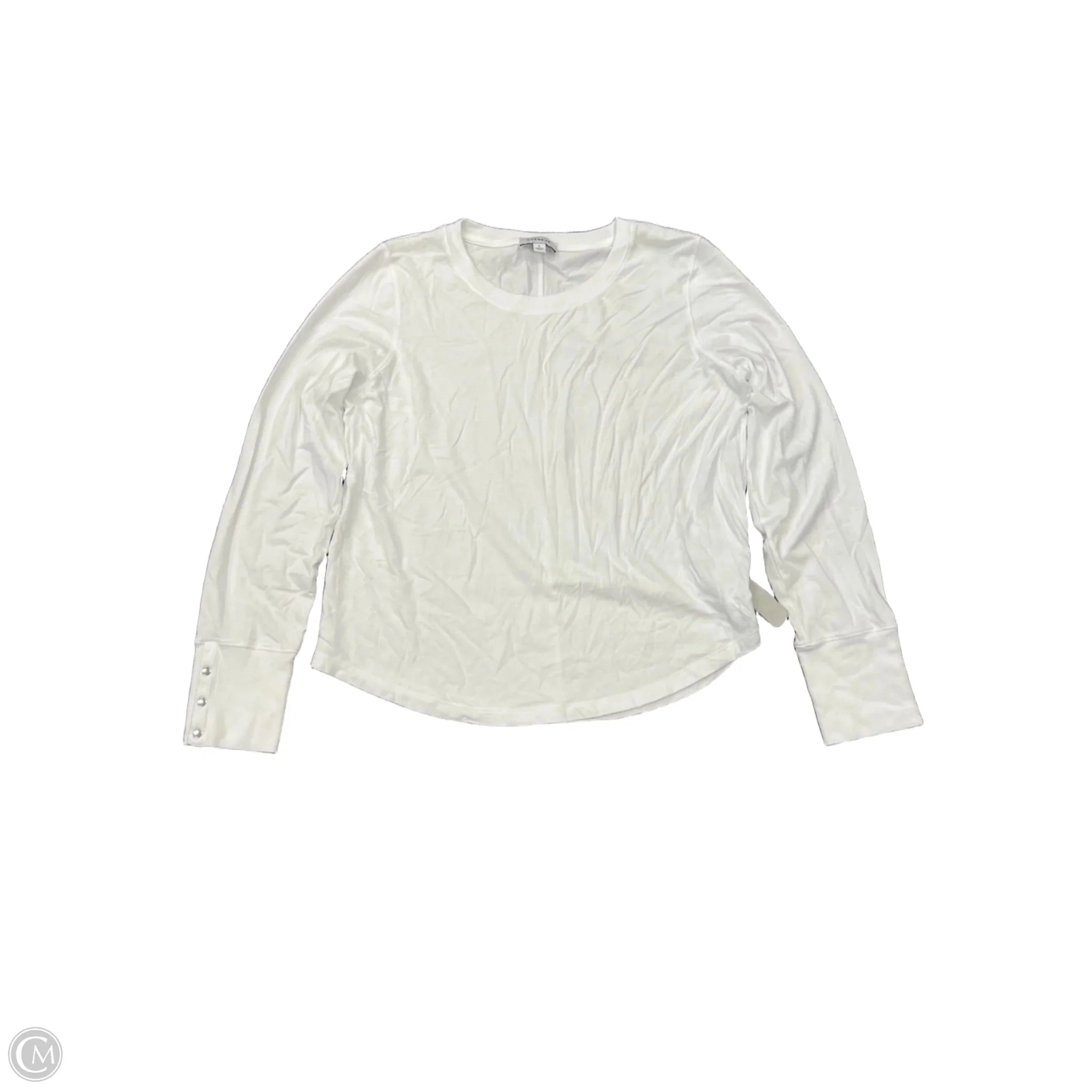 Top Long Sleeve By Evereve In White, Size: L