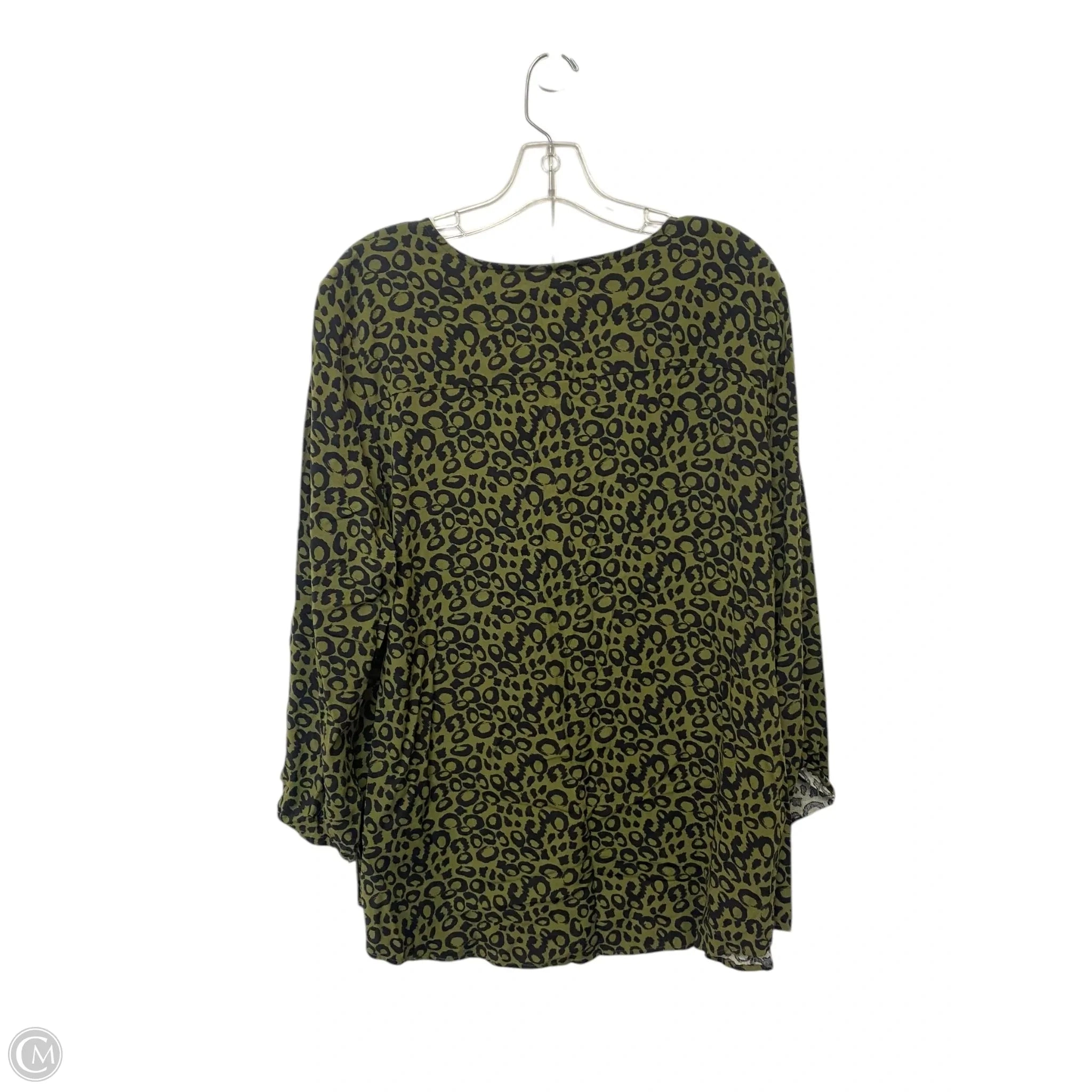 Top Long Sleeve By Kim Rogers In Green, Size: Xl