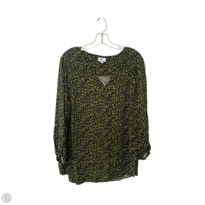 Top Long Sleeve By Kim Rogers In Green, Size: Xl