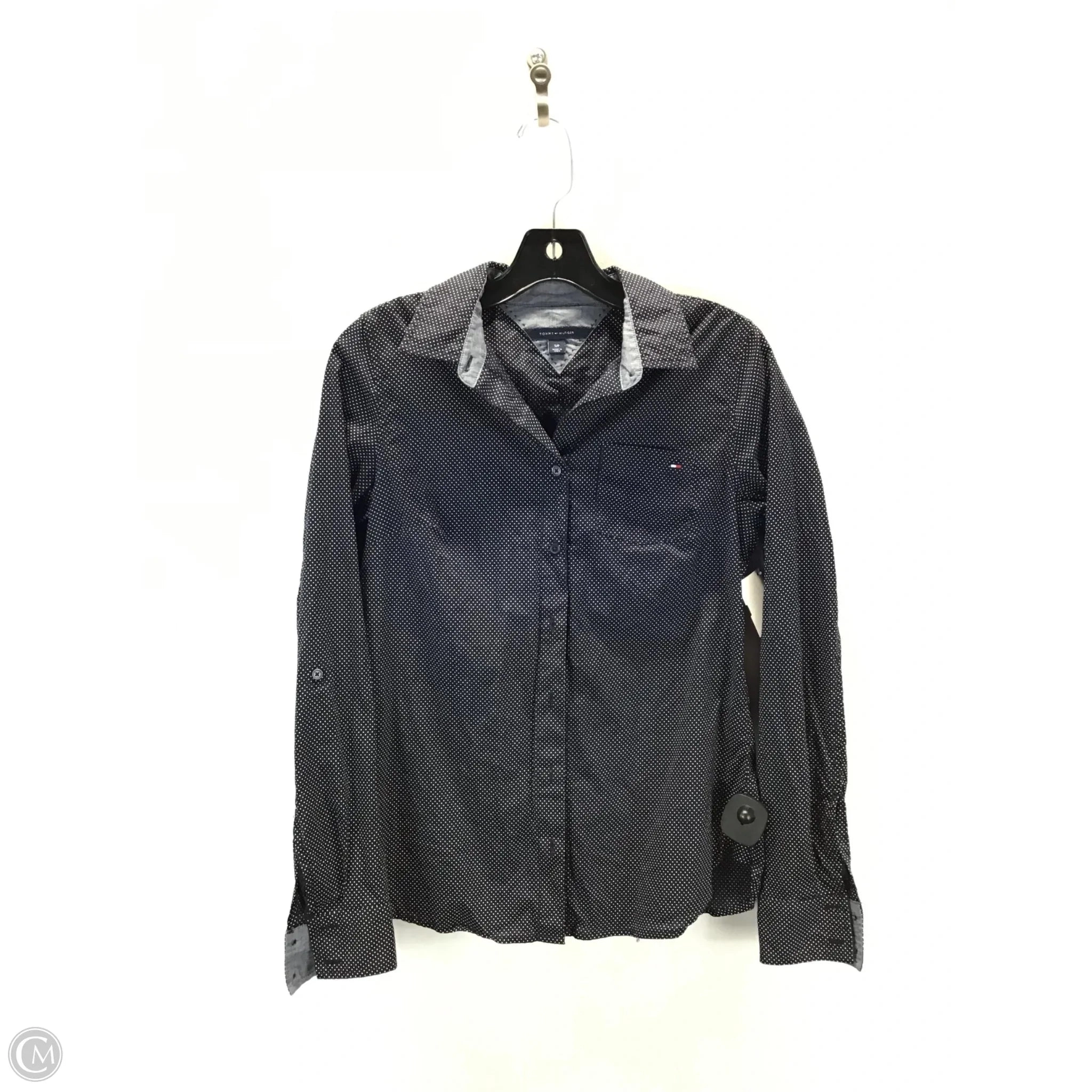 Top Long Sleeve By Tommy Hilfiger In Blue & White, Size: Sp