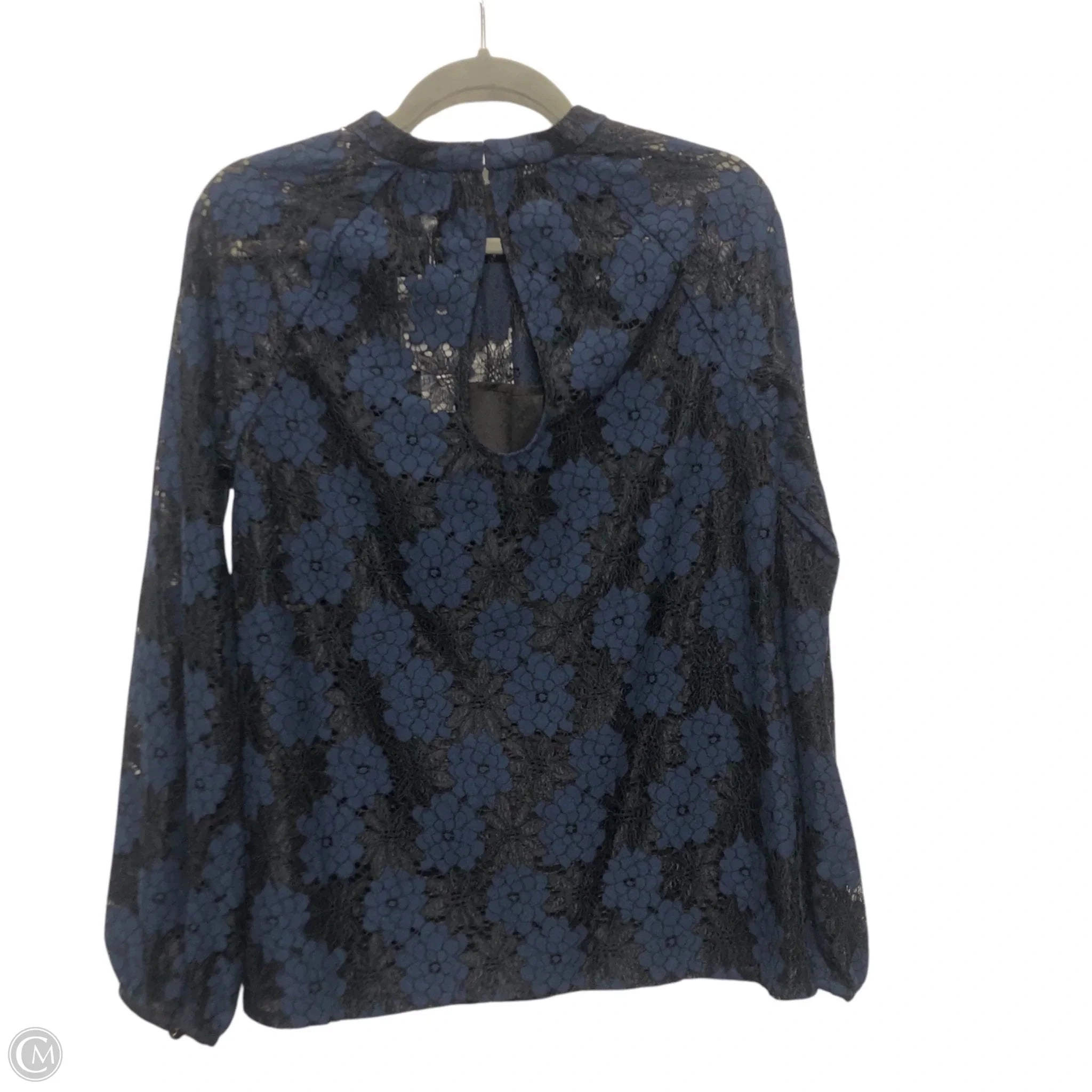 Top Long Sleeve By Trina Turk In Black & Blue, Size: S
