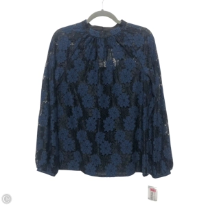 Top Long Sleeve By Trina Turk In Black & Blue, Size: S