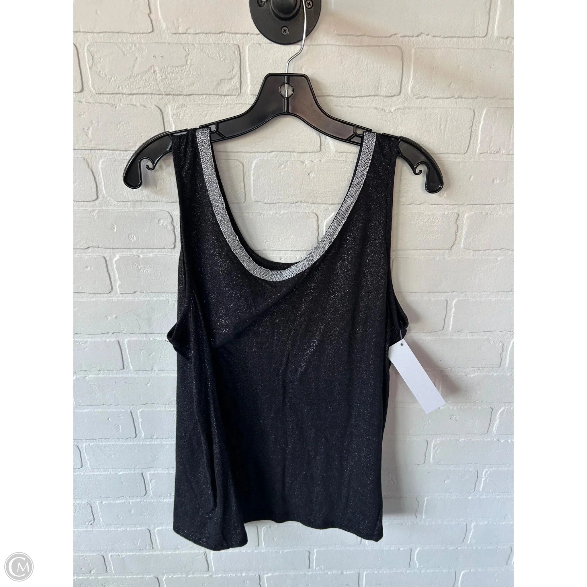Top Sleeveless By Lane Bryant In Black & Silver, Size: 1x