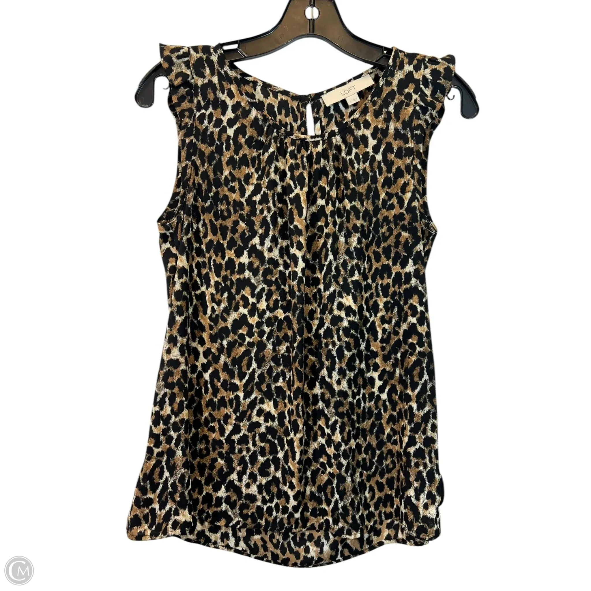 Top Sleeveless By Loft In Animal Print, Size: S