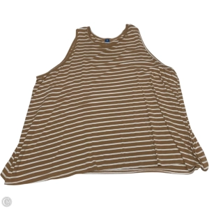 Top Sleeveless By Old Navy In Brown & Cream, Size: 1x