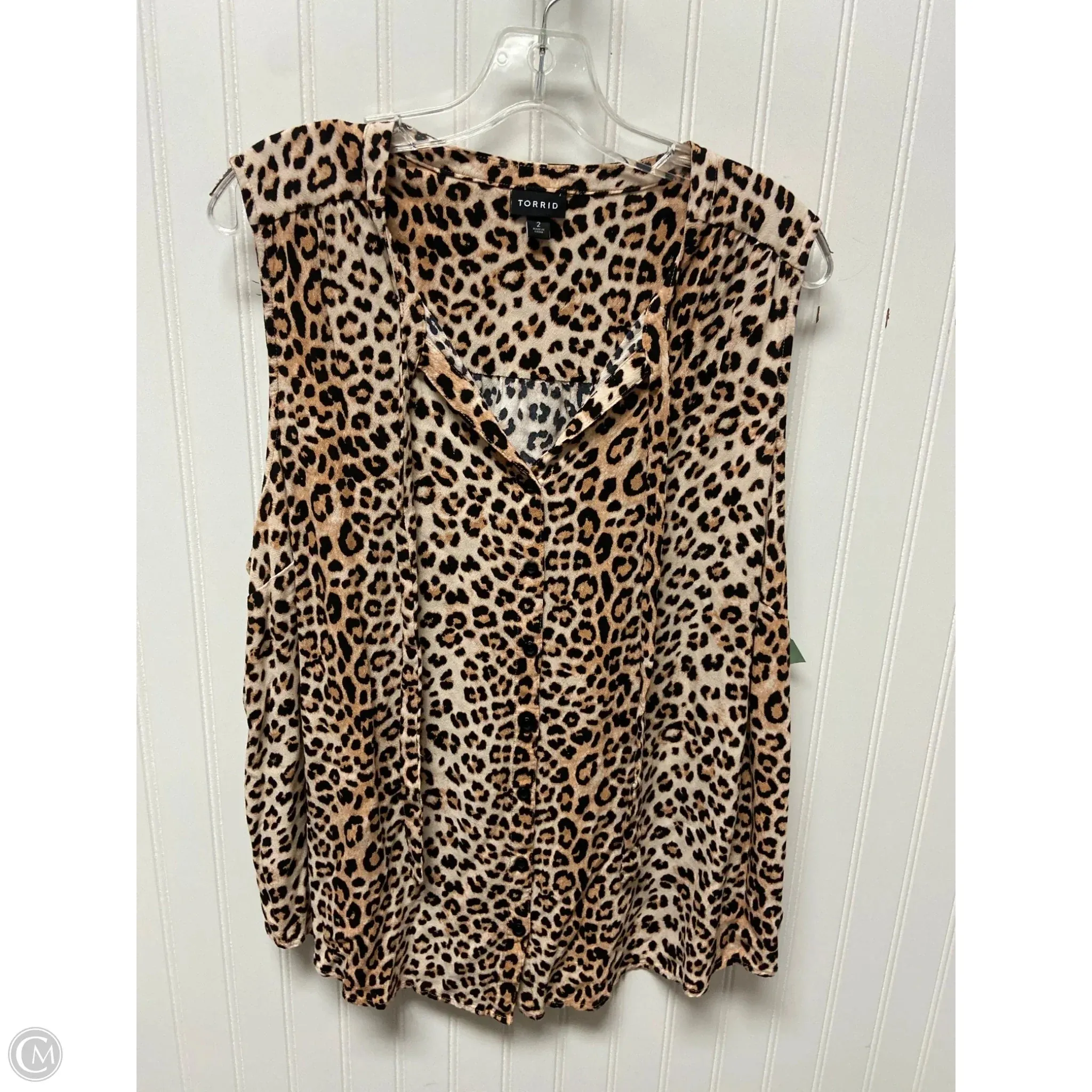 Top Sleeveless By Torrid In Animal Print, Size: 2x