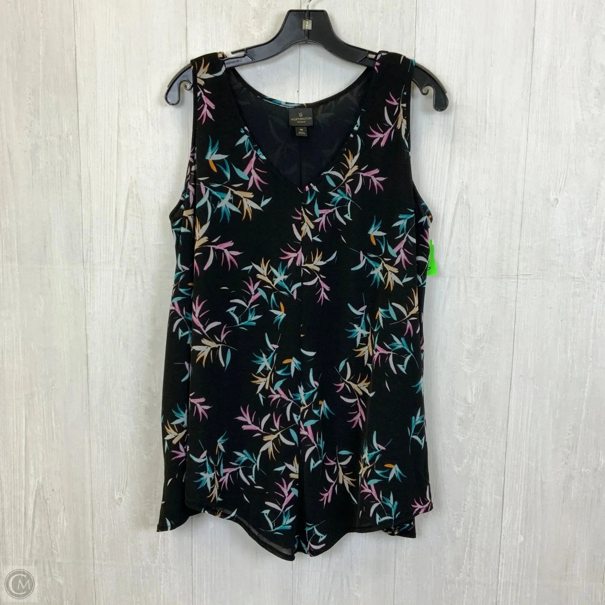 Top Sleeveless By Worthington In Black, Size: 1x