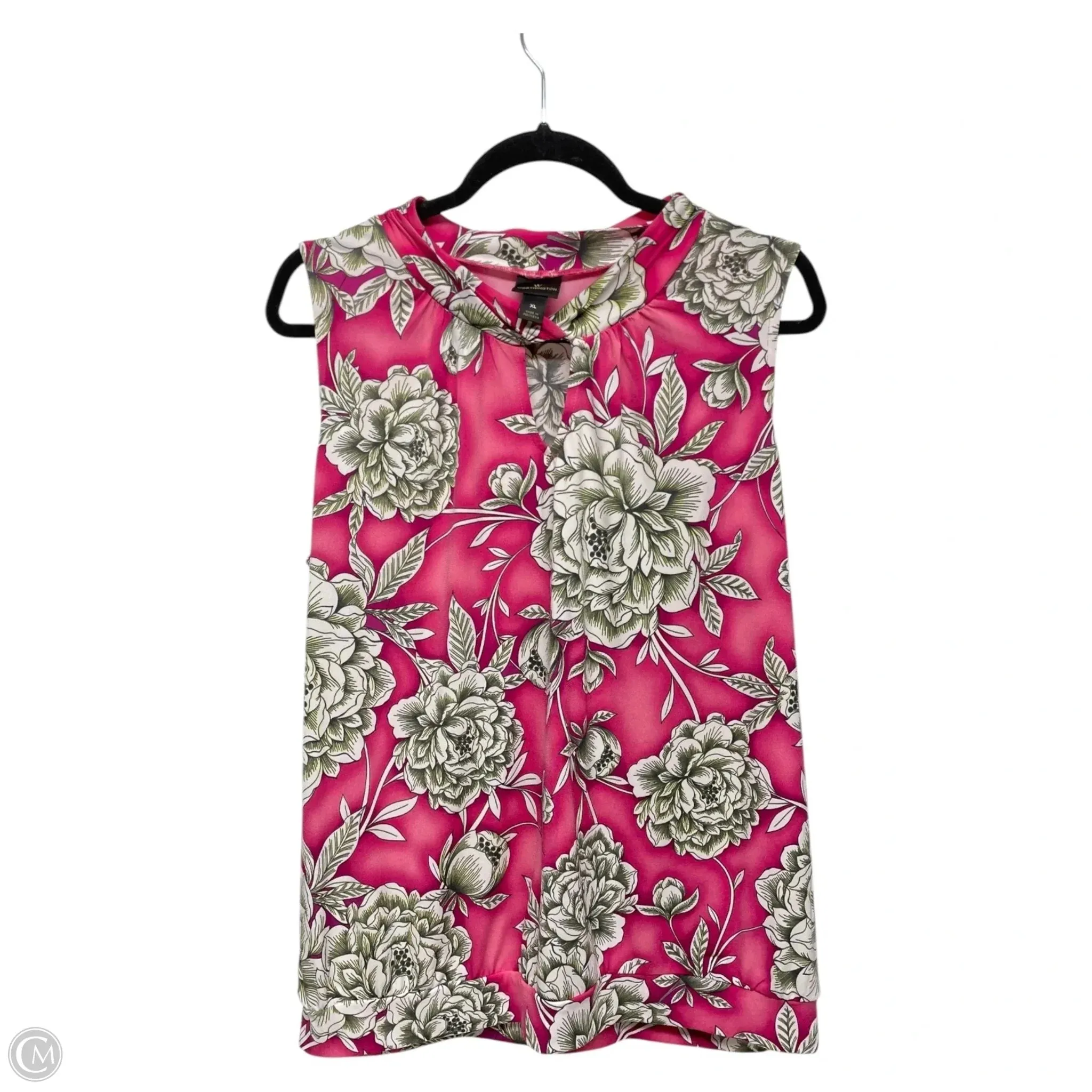Top Sleeveless By Worthington In Floral Print, Size: Xl