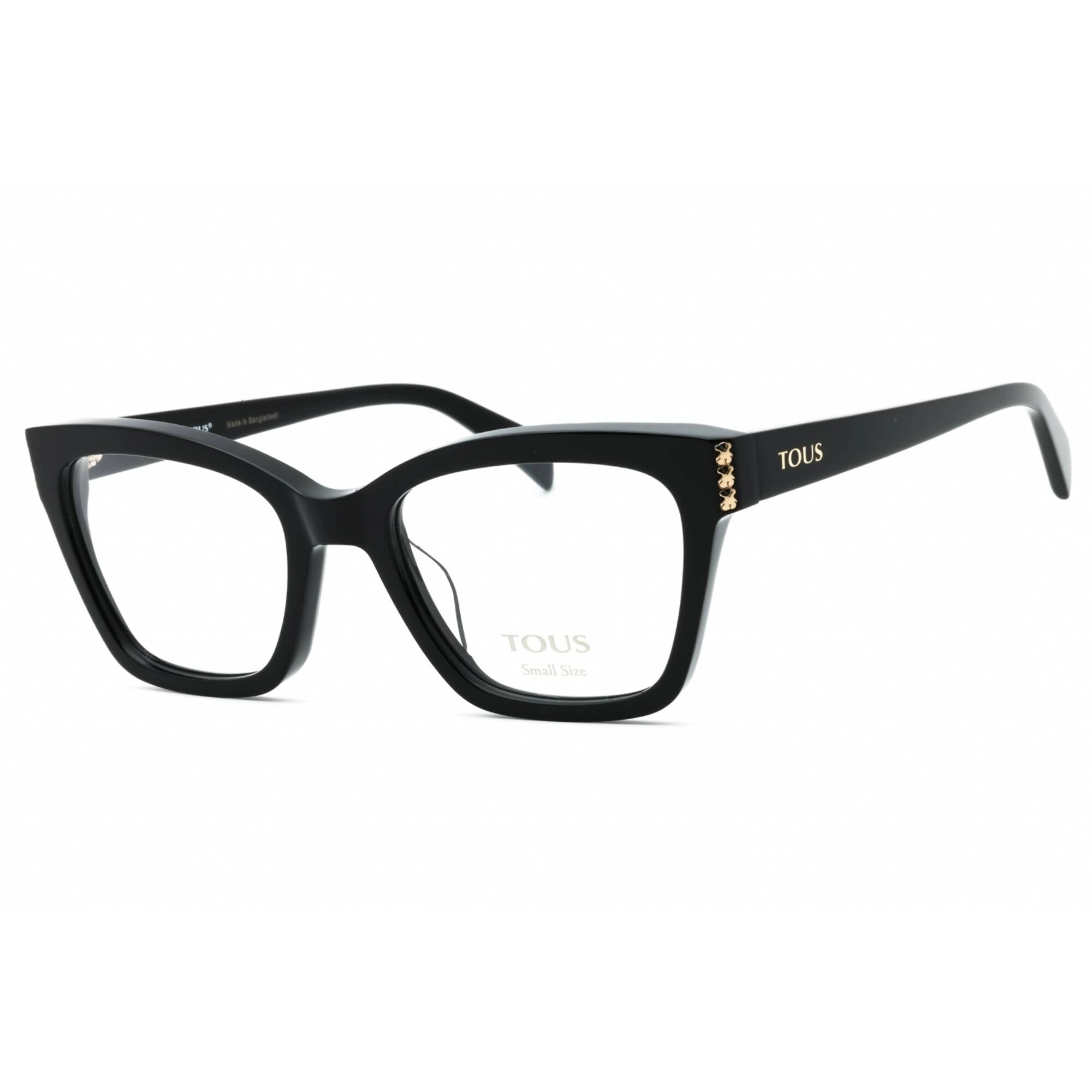 Tous Women's Eyeglasses - Shiny Black Acetate Cat Eye Full Rim Frame | VTOB66W 0700