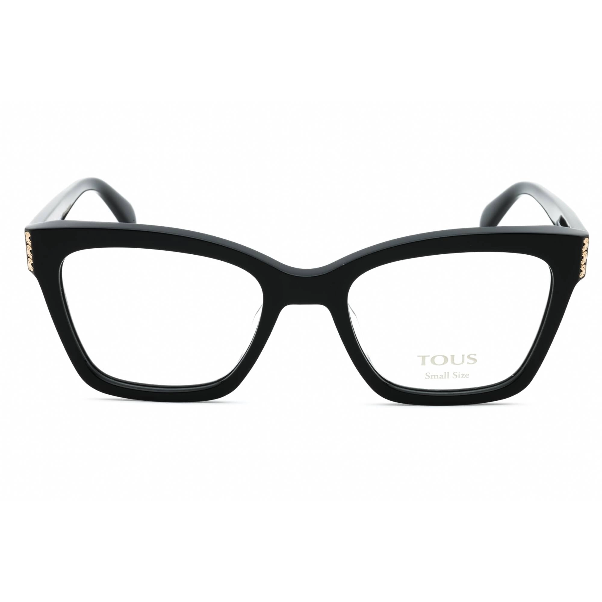 Tous Women's Eyeglasses - Shiny Black Acetate Cat Eye Full Rim Frame | VTOB66W 0700