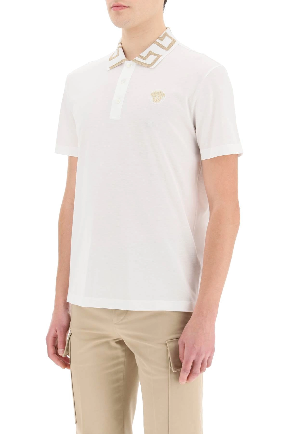Versace Medusa Embroidered Polo Shirt