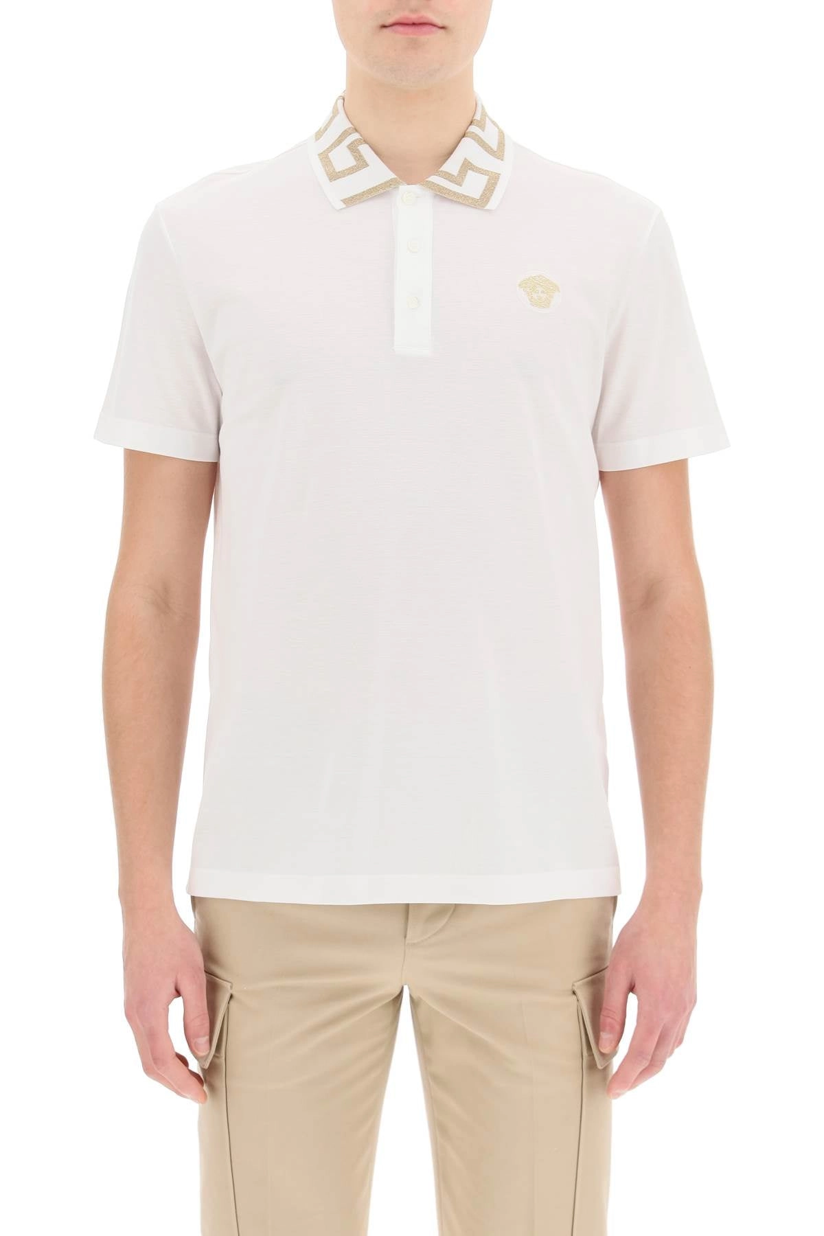 Versace Medusa Embroidered Polo Shirt